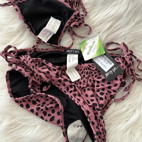 Animal Print Triangle & Strappy Brief Bikini - Picture 5 of 8